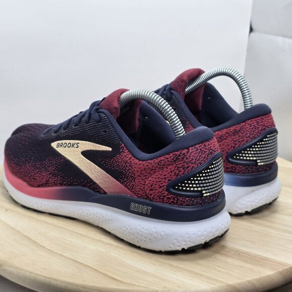 Brooks Ghost 16 Women's Blue Pink White Peacoat Running Shoes Size 8.5 D Wide - Picture 7 of 10